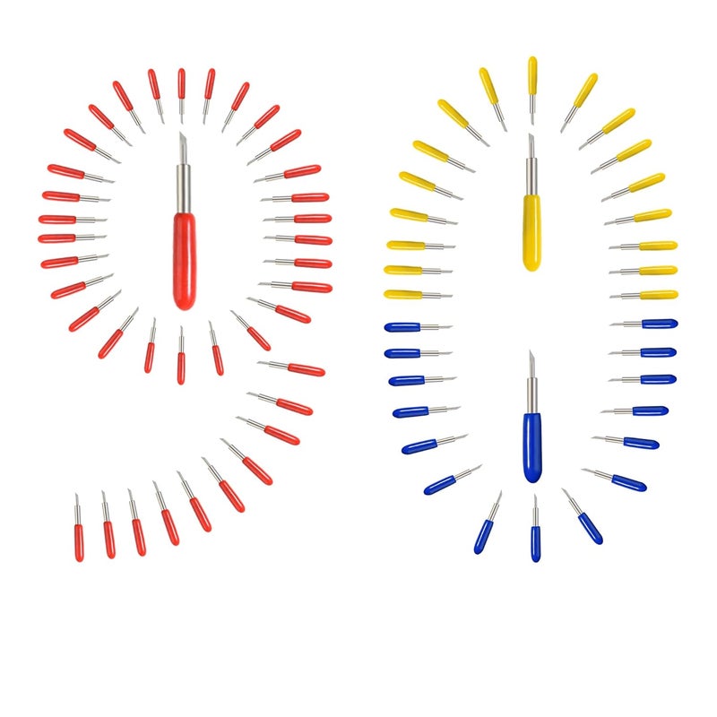 PLOOTA 90PCS Replacement Blades,60PCS 45°Standard Blades, 15PCS 30°Fine Point Blades and 15PCS 60°Deep Cut Blades - Image 1